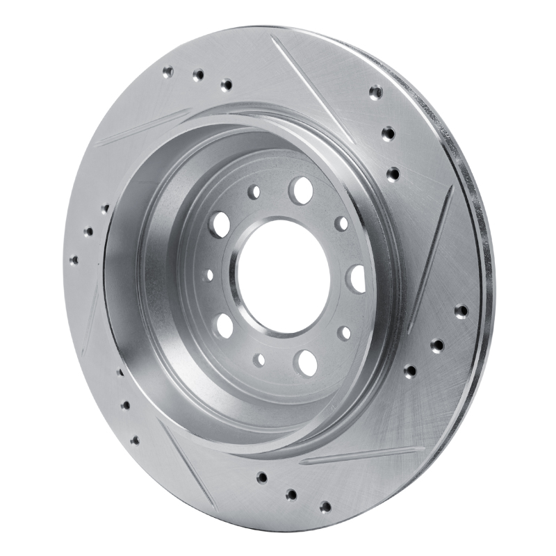 Volvo V70 Brake Rotor (1) - Rear Left - R1 Concepts - Drilled & Slotted - Silver - 2000